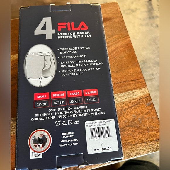 Fila Stretch Large Boxer Briefs - Picture 2 of 3